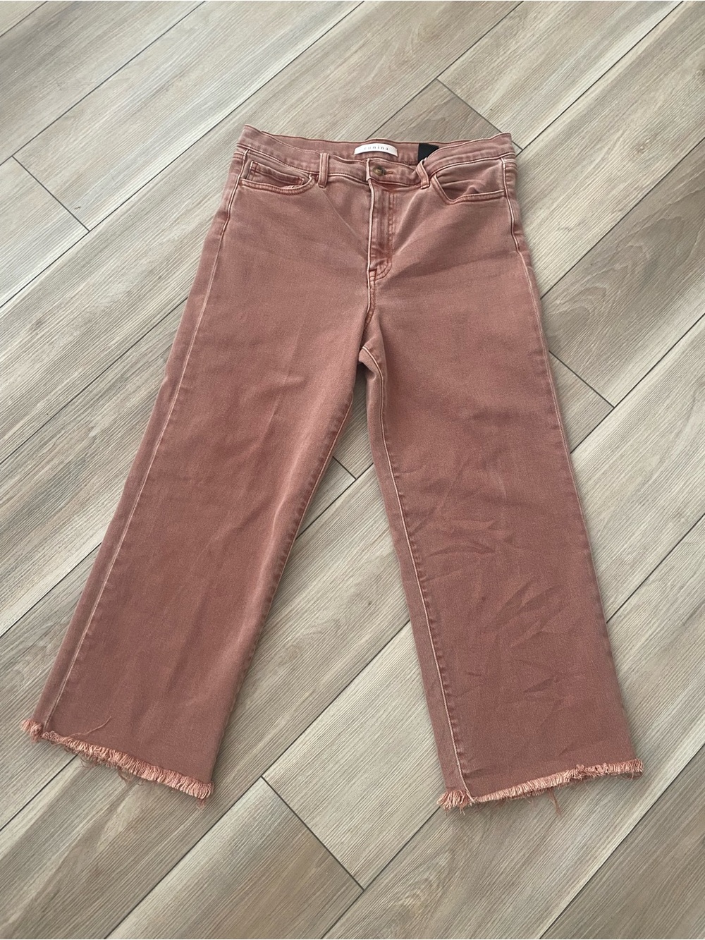 eunina Cropped Wide-Leg Jeans in Dusty Mauve